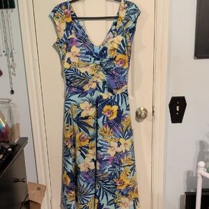 Bettie Page Tropical Midi Dress